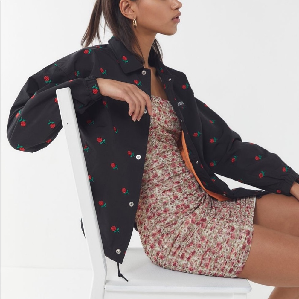 X-girl Rose Embroidered Coach Jacket - Picture 9 of 10